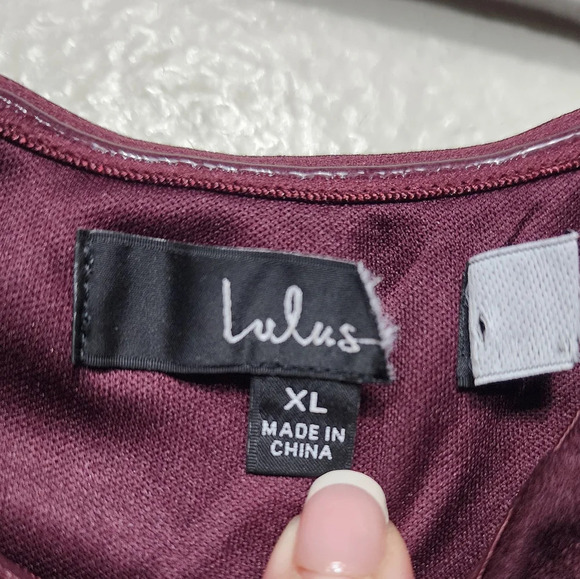 Lulus Alluring Sophistication Dark Plum Off-the-Shoulder Maxi Dress XL Wedding - Picture 9 of 9